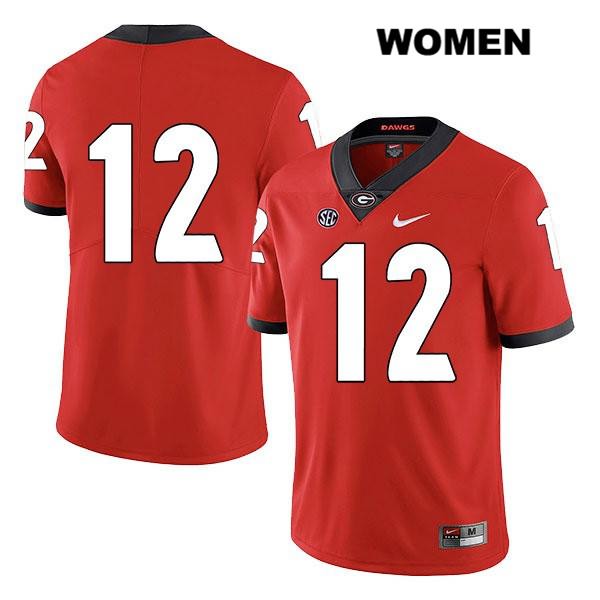 Georgia Bulldogs Women's Rian Davis #12 NCAA No Name Legend Authentic Red Nike Stitched College Football Jersey SNP3156UM